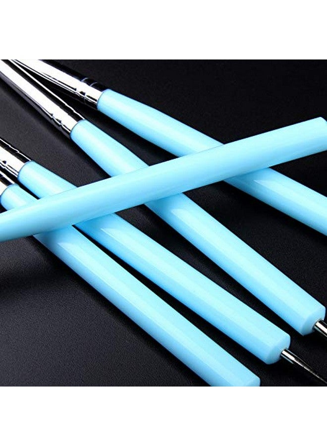 ZUOYOU 5 Pcs/Set Soft Pottery Clay Tool Silicone & Stainless Steel Two Head Sculpting Polymer Modelling Shaper Art Tools Blue - Image 3
