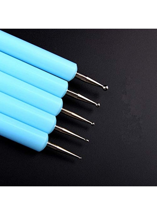 ZUOYOU 5 Pcs/Set Soft Pottery Clay Tool Silicone & Stainless Steel Two Head Sculpting Polymer Modelling Shaper Art Tools Blue - Image 5