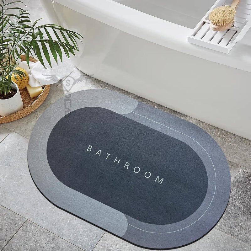 SITTELLA 1 Pc Rubber Bath MatAntiSkid Water Soaking Bathroom Rug DoorFloor mat Soft Quick Dry Water Absorbent Mat for Home Office 40x60cmGrey - Image 3