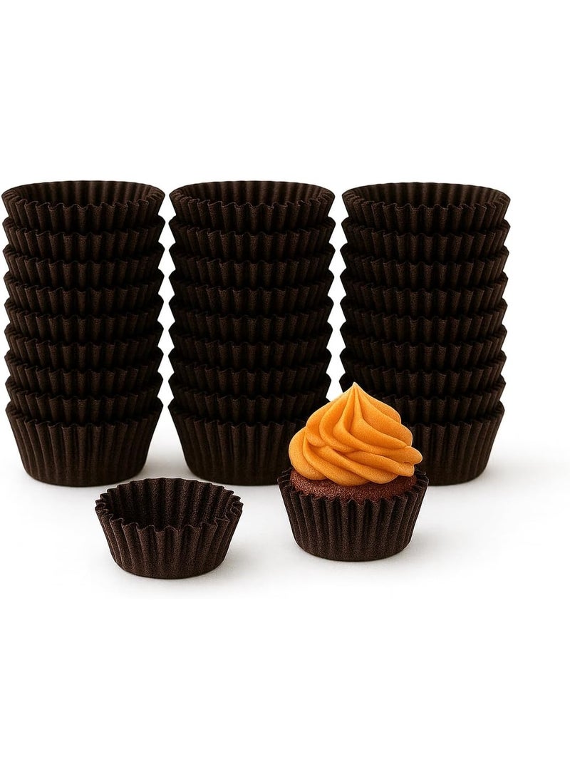 Cupcake Liners Disposable Greaseproof Odorless Paper Baking Cups Food Grade Non-Stick Wrappers Dark Brown 1000 Pieces (4x2cm - Small) - Image 1