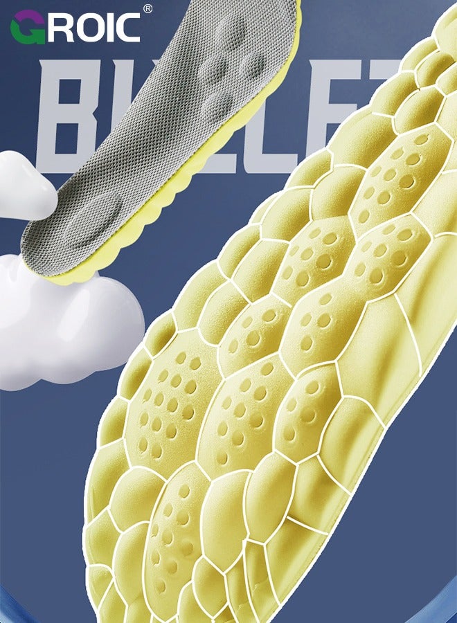 GROIC نعل حذاء قابل للتنفس، نعل حذاء رياضي، يوفر امتصاص صدمات ممتاز وتوسيد لتخفيف آلام القدم، نعل مريح للرجال والنساء للاستخدام اليومي، تخفيف آلام القدم الناتجة عن التهاب اللفافة الأخمصية - Image 2