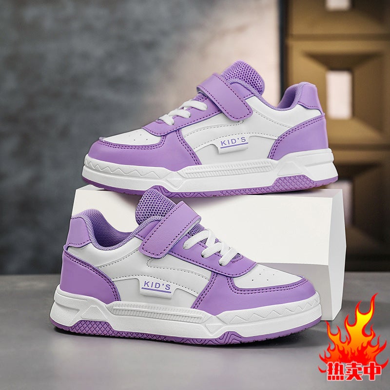 Children'S Shoes Leather Non-Slip Casual White Shoes For Middle And Large Children Students Campus All-Match Board Shoes - Image 2