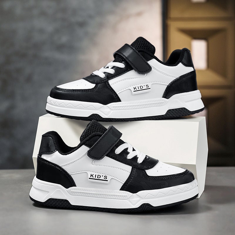 Children'S Shoes Leather Non-Slip Casual White Shoes For Middle And Large Children Students Campus All-Match Board Shoes - Image 3