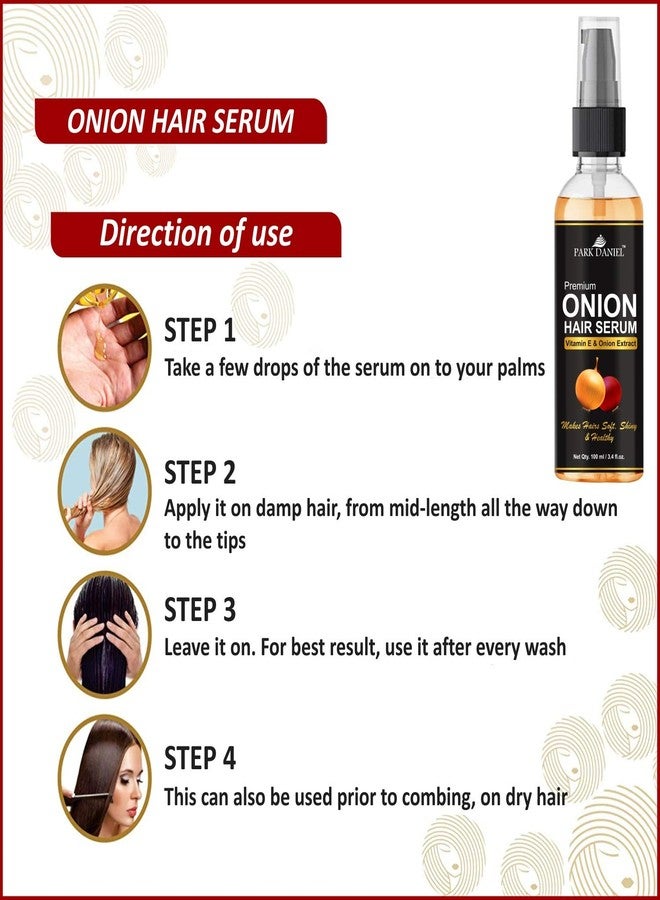 Park Daniel Premium Onion Hair Serum With Vitamin E-For Silky & Smooth Hair (100 ml), Yellow - Image 2