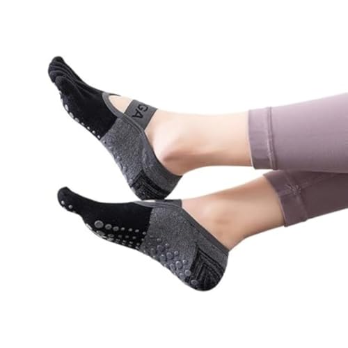 Digital Shoppy Women's Fashionable Pilates Toe Socks- Black - Image 3