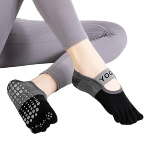 Digital Shoppy Women's Fashionable Pilates Toe Socks- Black - Image 4