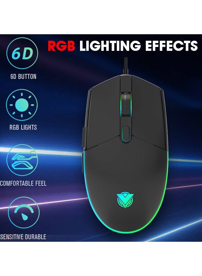 ASA RGB Backlit Mechanical Keyboard, Mouse, Headset, Mouse Pad Combo 4in1 for Work Office Home for Windows/Android TV Box/Raspberry Pi/PC/Laptop/PS5/4/3, Arabic/English Layout - Wired - Image 5