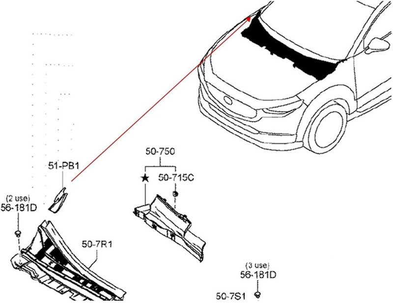 Wivplex Windshield Wiper Cowl Deflector Cover for Mazda CX-30 - Image 5