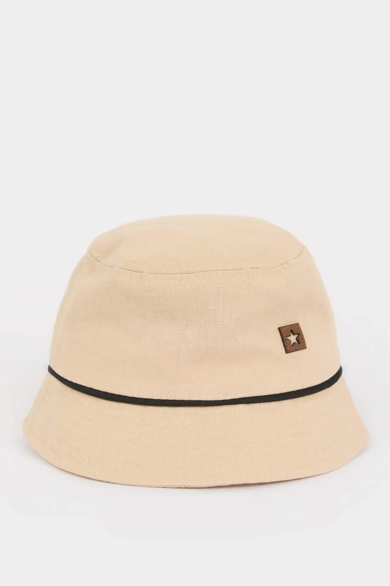 DeFacto Baby Boy Label Printed Linen Blend Bucket Hat