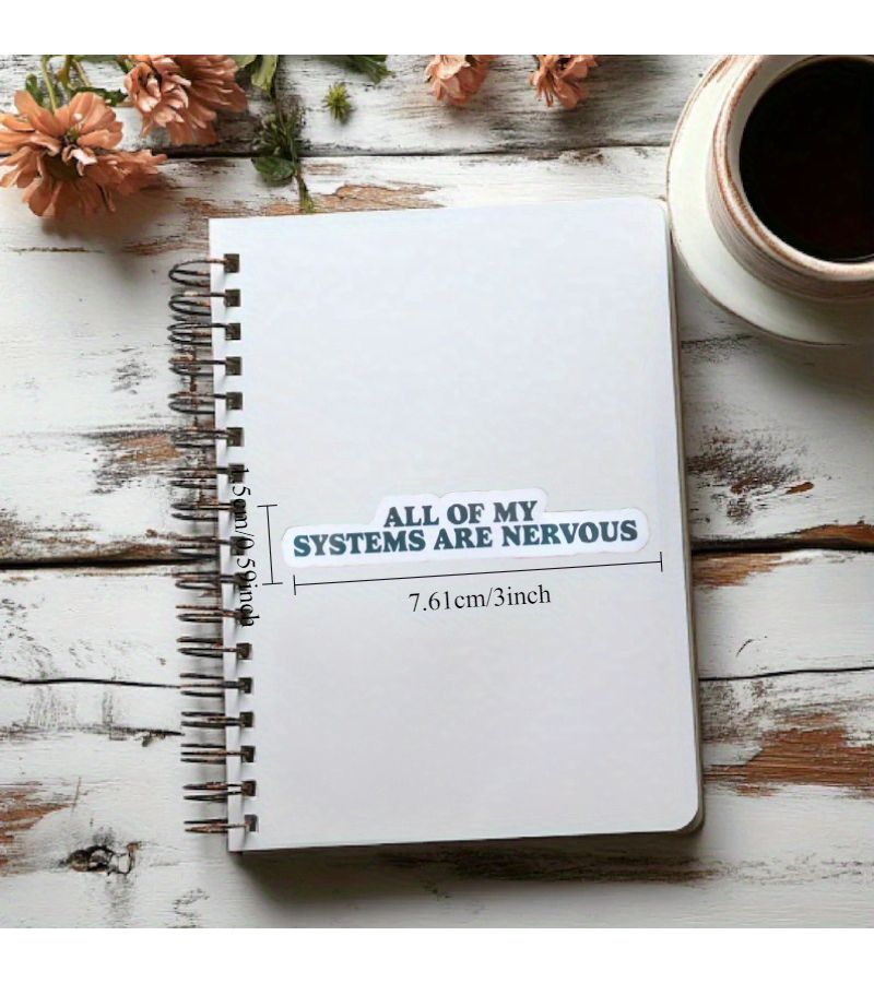 Nervous System Vinyl Sticker Design 3pc Set Funny Sarcastic Laptop Decal - Image 3