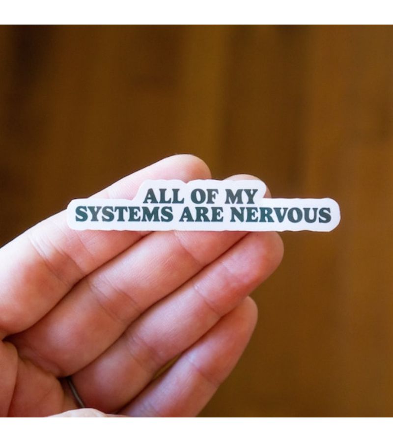 Nervous System Vinyl Sticker Design 3pc Set Funny Sarcastic Laptop Decal - Image 1