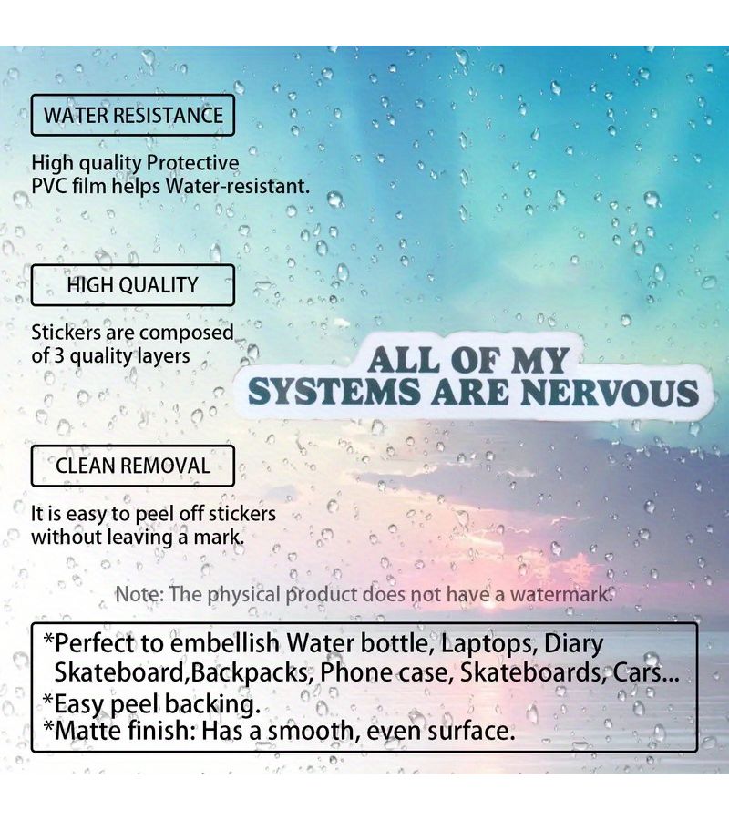 Nervous System Vinyl Sticker Design 3pc Set Funny Sarcastic Laptop Decal - Image 2