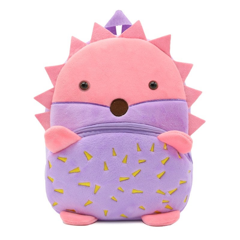Plush Kids Backpack, Hedgehog Animal Design, Soft Lightweight School Bag for Toddlers and Preschool Kids - Image 2