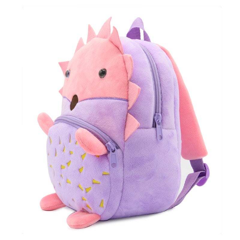 Plush Kids Backpack, Hedgehog Animal Design, Soft Lightweight School Bag for Toddlers and Preschool Kids - Image 3