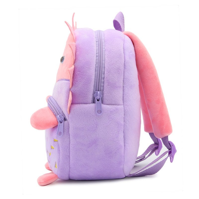 Plush Kids Backpack, Hedgehog Animal Design, Soft Lightweight School Bag for Toddlers and Preschool Kids - Image 4