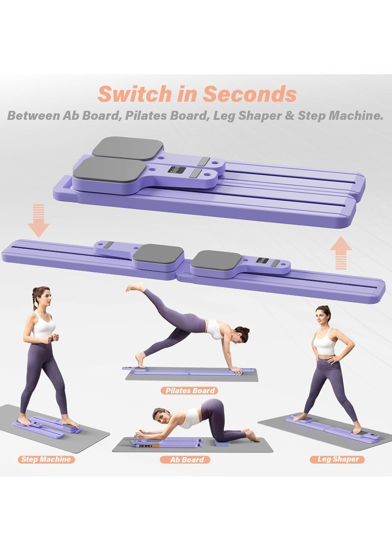 أونليماي فقط لوح بيلاتيس - مجموعة إصلاح بيلاتيس ، لوح إصلاح بيلاتيس قابل للطي متعدد الأغراض للمنزل، لوح انزلاقي 6 في 1 لتمارين بيلاتيس (أرجواني) - Image 5