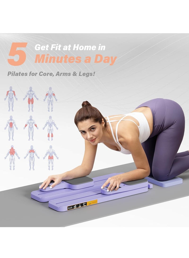 أونليماي فقط لوح بيلاتيس - مجموعة إصلاح بيلاتيس ، لوح إصلاح بيلاتيس قابل للطي متعدد الأغراض للمنزل، لوح انزلاقي 6 في 1 لتمارين بيلاتيس (أرجواني) - Image 3