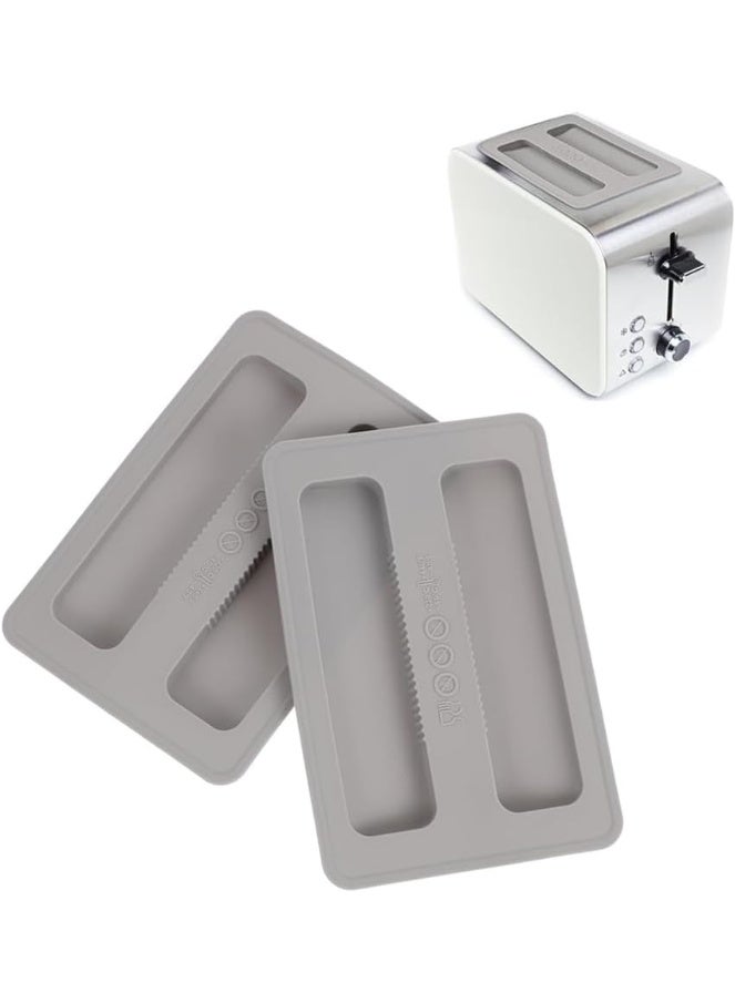 قطعتان من غطاء محمصة الخبز المصنوع من السيليكون، غطاء حماية من الأوساخ في المحمصة، غطاء علوي لجهاز المحمصة، غطاء واقي لصانعة الخبز، ملحقات أجزاء آلة الساندويتش (رمادي) - Image 1