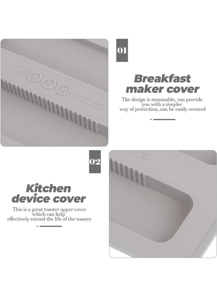 قطعتان من غطاء محمصة الخبز المصنوع من السيليكون، غطاء حماية من الأوساخ في المحمصة، غطاء علوي لجهاز المحمصة، غطاء واقي لصانعة الخبز، ملحقات أجزاء آلة الساندويتش (رمادي) - Image 4