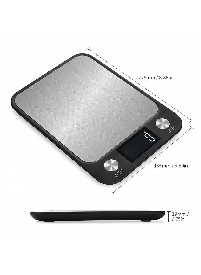 CIMIA Food Scale,Digital Kitchen Scale Weight Grams and Ounces for Baking Cooking Coffee, 7 Units with Tare Function, LCD Display, 1g/0.1oz High Precise Graduation, Batteries,Easy Clean Stainless Steel - Image 2