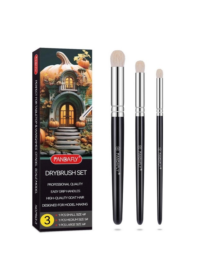 باندافلاي مجموعة فرش الرسم الجافة من باندافلاي - 3 أحجام، مجموعة فرش الرسم التفصيلية للهوايات، فرش الرسم الأكريليكية لألعاب الطاولة والحرب، 40 ألف، مجسمات دي إن دي، قلعة، نموذج مصغر، لوحة زيتية مائية - Image 1