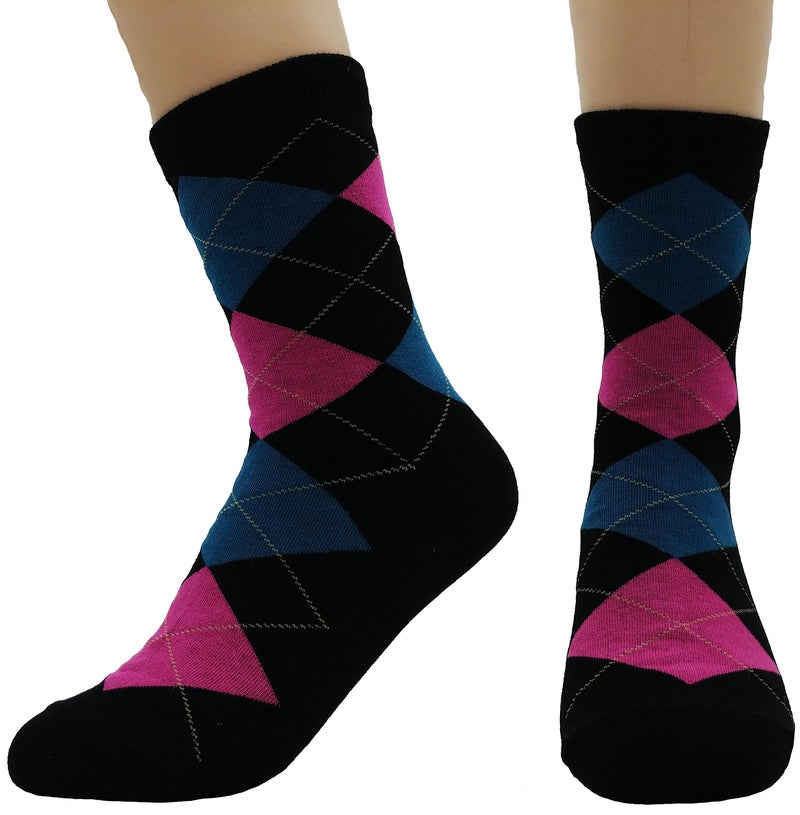 JJMax Women's Everyday Basic Cotton Blend Argyle Comfort Socks - Image 2