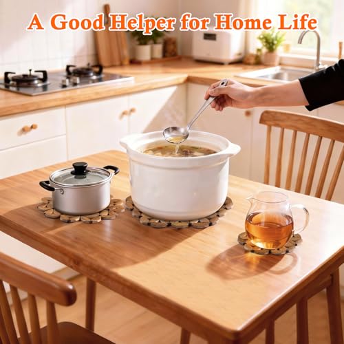 Dovesail 9 Pack Bamboo Trivet Mat for Hot Dishes, 6.5/8.3/10 Inch Heat Resistant Hot Pads Trivets, Hot Pad to Protect Your Table and Countertop, Hot Tea Pot Coaster for Coffee Pot - Image 5