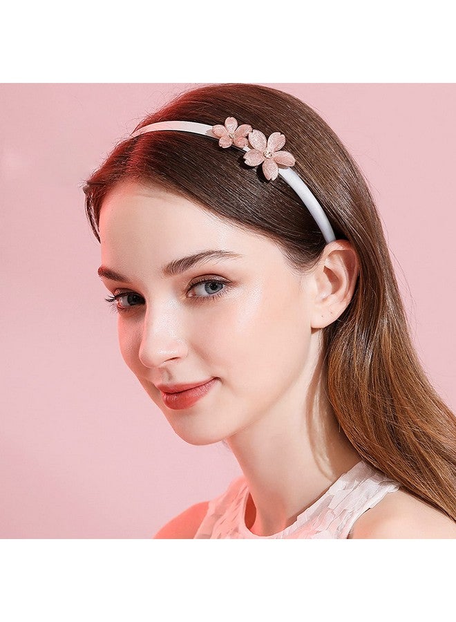 Suyegirl Uyegirl 20 Pcs 1 Cm White Plain Satin Headbands Fabric Hard Head Bands Solid Color White Hoop Diy Craft Hairbands Hair Pieces For Women Girls  - Image 4