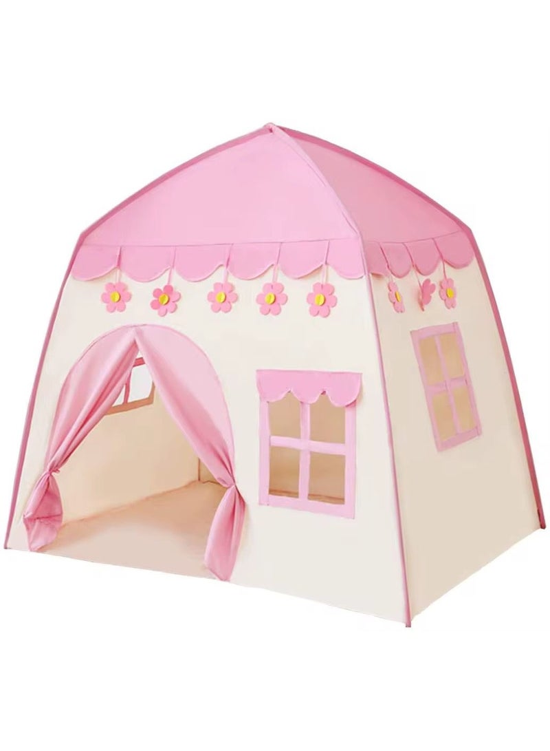Kids Play Tent – Large Indoor/Outdoor Princess & Prince Playhouse (130 x 100 x 130 cm) for Girls & Boys | Foldable Children's Tent Toy – pink
