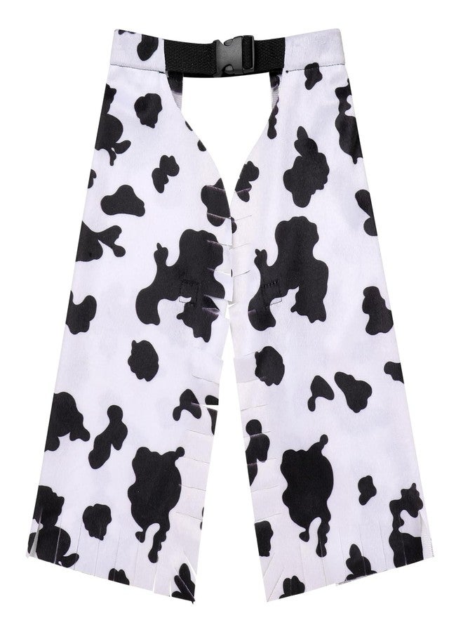 OBEEII زي رعاة البقر للأطفال الرضع الأولاد مع سترة فرو صناعي + بنطال + رباط رأس زي رعاة البقر للفتيات الصغيرات لعيد الهالوين ملابسي الأولى لعيد الهالوين لحفلة عيد الميلاد الأبيض والأسود 12-18 شهرًا - Image 3