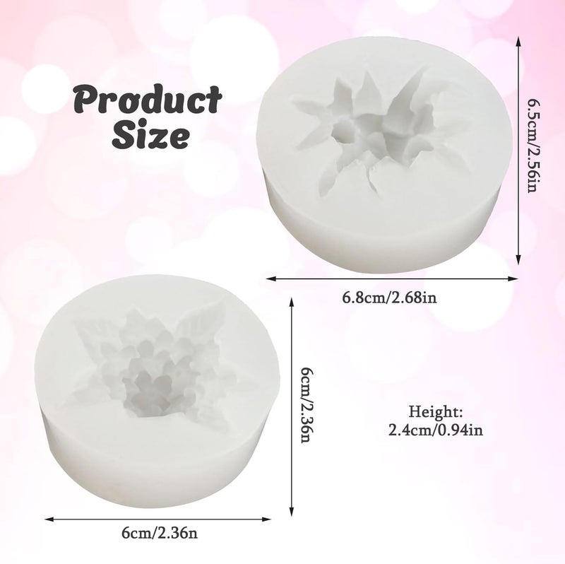 Skytail 2 Pack Silicone Flower Candle Molds 3D Lily Lilac Flowers for Candle Making wax Waxmelts Aromatherapy Scented Home Decor Candles Resin Casting Soy Wax Handmade Soap Crafts Fondant Cake Decoration - Image 2