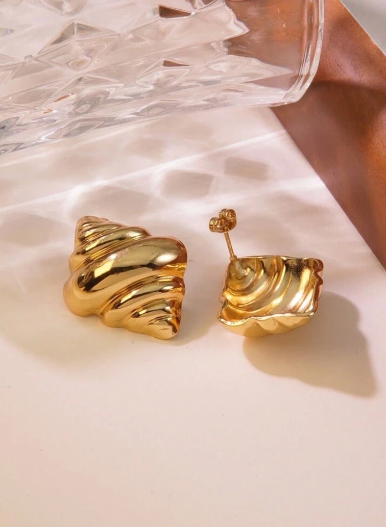 Equal Elegant Stainless Steel Gold Plated Earrings For Women - Image 3