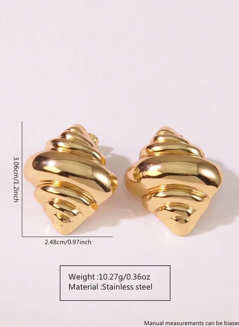 Equal Elegant Stainless Steel Gold Plated Earrings For Women - Image 4