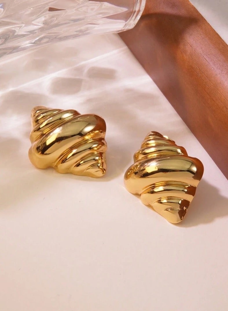 Equal Elegant Stainless Steel Gold Plated Earrings For Women - Image 1