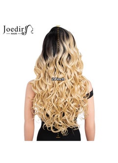 جويدر هير باروكة شعر صناعية من JOEDIR HAIR بجزء أمامي من الدانتيل مع غرة جانبية للنساء، 24 بوصة، أشقر أومبري، شعر مستعار طويل مجعد ومموج للحفلات اليومية (اللون: TT4/8613)  - Image 4