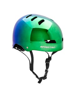 Spartan Mirage Kids Helmet (Rainbow Chrome) for Kids Ages 6-14; Multi-Sport Boys and Girls Scooter, Bike and Skateboard Helmet  - Image 1