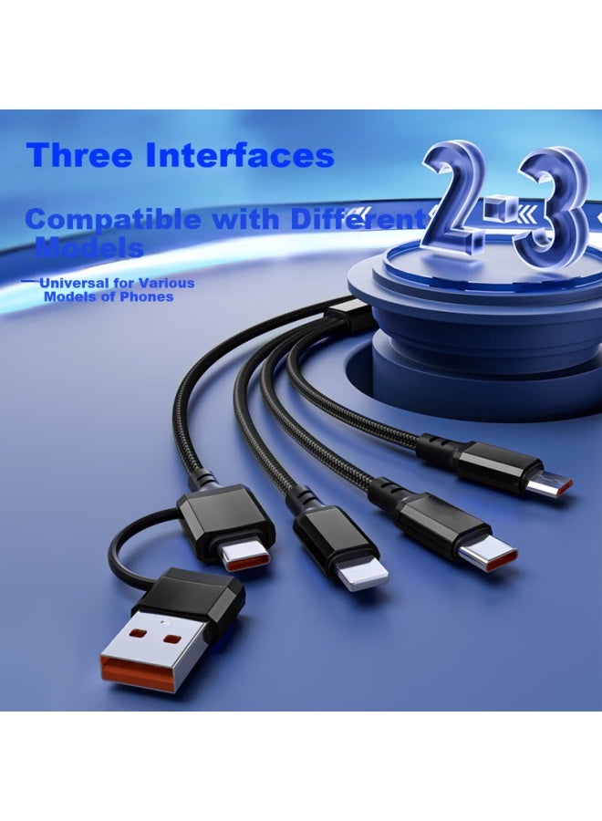 LINGCHEN In-1 Fast Charging Data Cable With Multiple Heads (type-c, Apple 15/14/13 Pro, Android) Lc-519 - Image 2