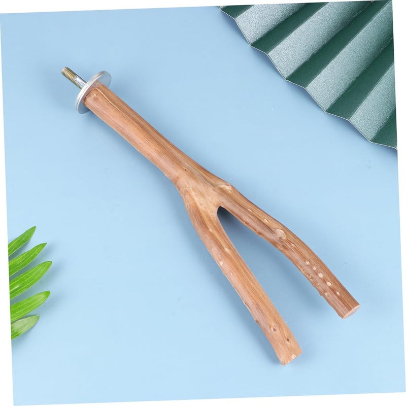 SUPVOX 1pc Wooden Fork Bird Stand for Parrots S Perching and Claw Grinding Pole Natural Wood Design for Exercise and Playtime Bird Cages Random Color Random Color - Image 3