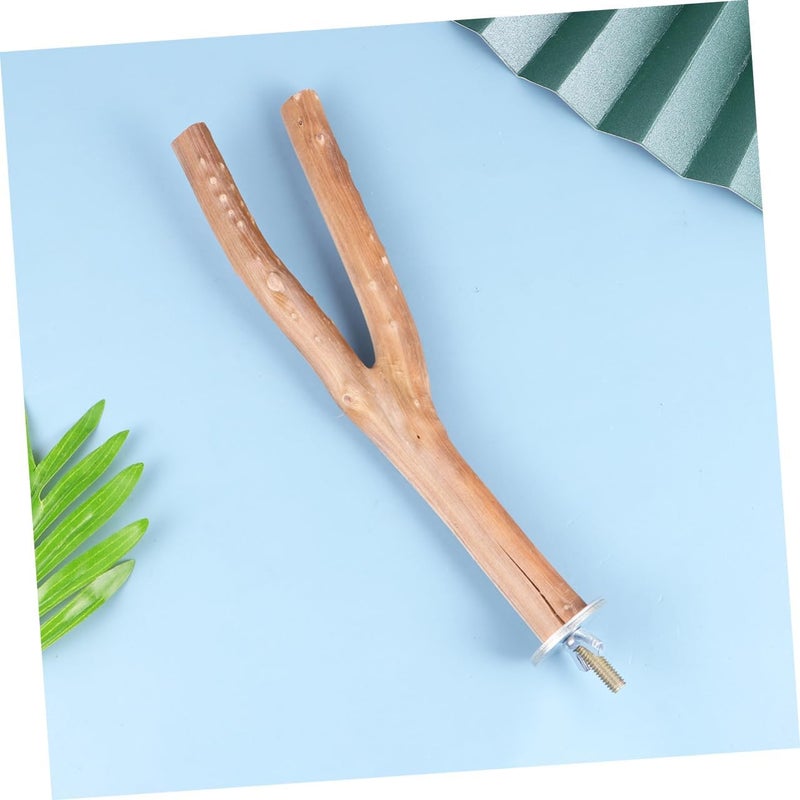 SUPVOX 1pc Wooden Fork Bird Stand for Parrots S Perching and Claw Grinding Pole Natural Wood Design for Exercise and Playtime Bird Cages Random Color Random Color - Image 2