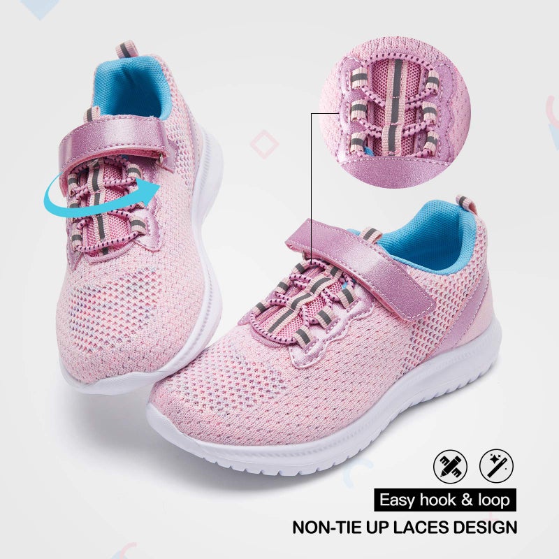 RUNSIDE Kids Shoes, Boys Girls Sneakers Lightweight Athletic Walking/Running Tennis Shoes, Size 12 Little Kid, Pink - Image 5