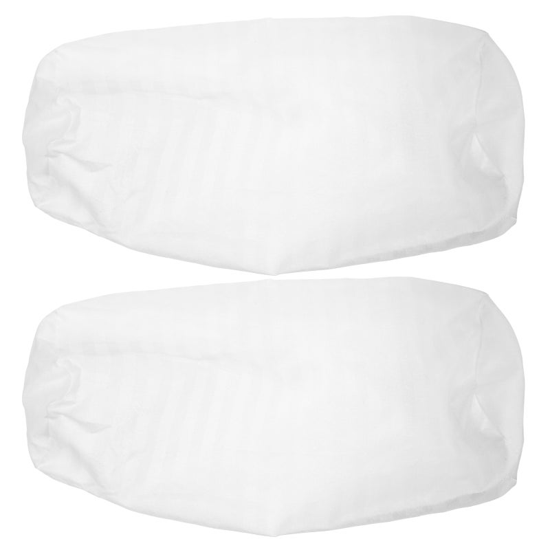 2Pcs White Cylinder Pillow Covers Soft Zippered Round Neck Pillow Case for Sofa and Home - Image 1