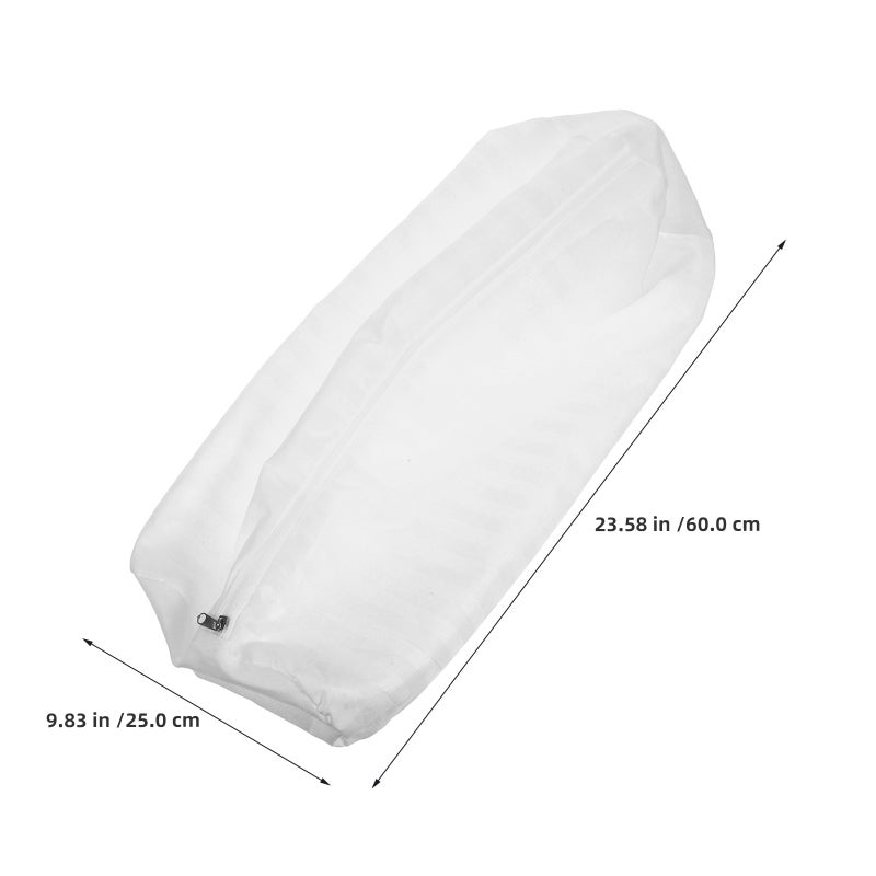 2Pcs White Cylinder Pillow Covers Soft Zippered Round Neck Pillow Case for Sofa and Home - Image 2