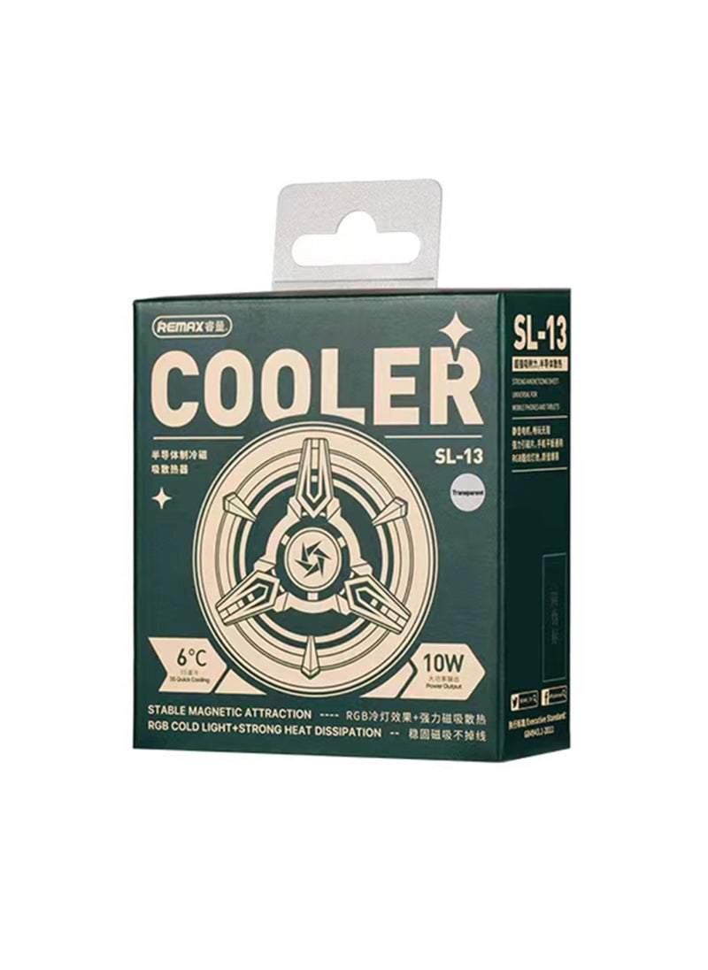 REMAX SL-13 Semiconductor Magnetic Phone Cooler for Phone or Tablet, Mobile Gaming, Streaming, Movies, Tiktok, etc. Fast Cooling, RGB Colorful Lighting, Low Noise, Type C, Transparent  - Image 4