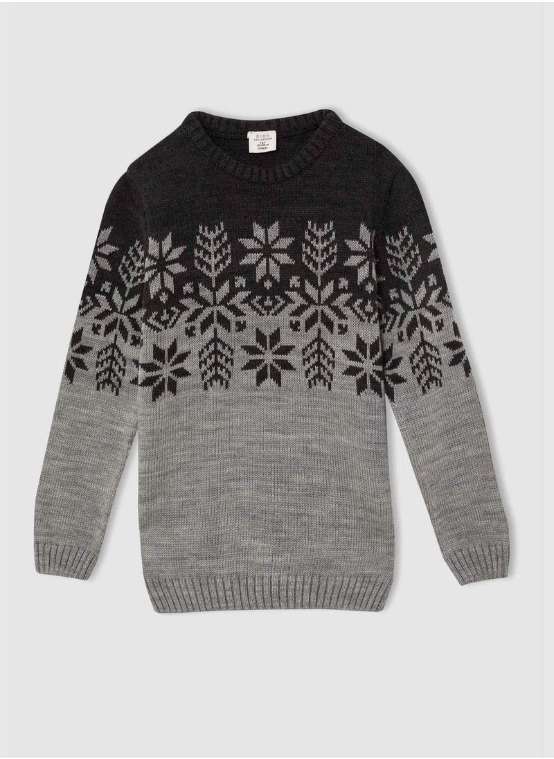 DeFacto Long Sleeve Snow Print Knitted Jumper  - Image 1