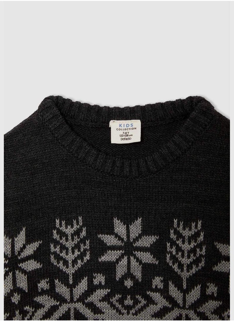 DeFacto Long Sleeve Snow Print Knitted Jumper  - Image 2
