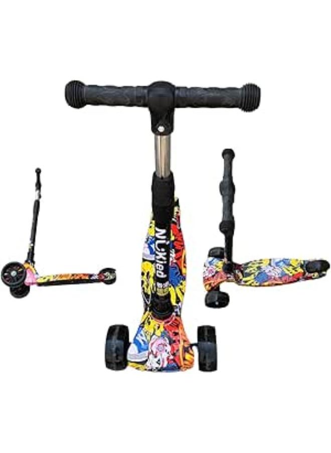 Cool Baby COOLBABY 3 Wheeled Scooter for Kids Stand & Cruise Child/Toddlers Toy Folding Kick Scooters w/Adjustable Height, Anti Slip Deck, for Boys/Girls 2 12 Year Old, WHD5058-SRK, KICK_SCOOTER 