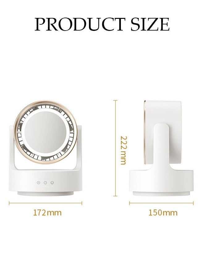 DUNISO Multifunction Table Fan With mirror, Rechargeable Battery Operated Fan with LED Light,135° Rotation Desk Fan, with 5 Speed for Home, Office, Travel, Camping, Outdoor, Indoor Fan  - Image 4
