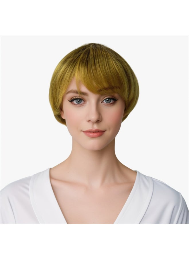 Golden Short Hair Wig - Stylish Side Bangs Design - pzsku/Z35F7ABE06582F5A57DA4Z/45/1741423560/69dd2c02-d2d1-427e-9e47-80778de2068b