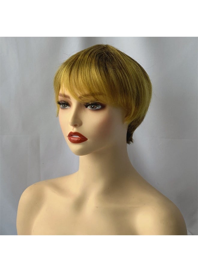 Golden Short Hair Wig - Stylish Side Bangs Design - pzsku/Z35F7ABE06582F5A57DA4Z/45/1741423561/bbba0a6f-28b4-4efb-8256-34ba754a0b06