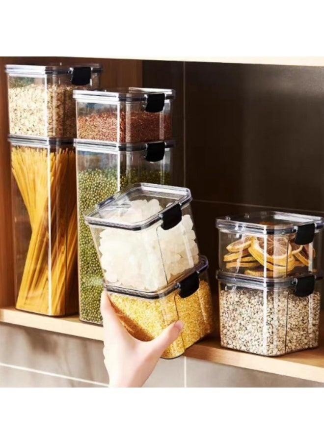 GGEROU - Set of 6 Airtight Food Storage Container with Lock Lids, Cereal & Dry Storage Jars, Kitchen and Pantry Organization Canisters 1300ml - Image 1